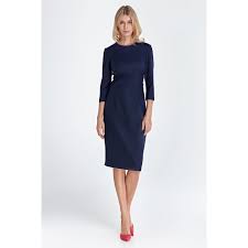 Un choix unique de robe droite bleu disponible dans notre magasin. Colett Robe Droite Bleu Marine Brandalley
