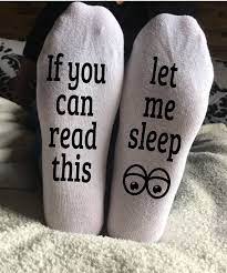 If You Can Read This Let Me Sleep Socks Funny Socks By Karybella Diy Socks Cool Socks Christmas Socks Exchange