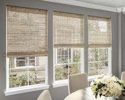 Natural Woven Waterfall Shades Custom Bamboo Blinds And Bamboo Shades Window Treatments Living Room Living Room Windows Living Room Blinds