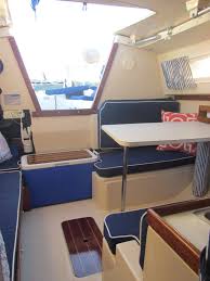 Love Where The Cooler Goes Multiple Use Is Necessity On A Small Boat Boat Interior Design Sailboat Interior Boat Interior