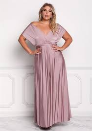Plus Size Slinky Sheen Magic Tie Maxi Gown Bridesmaid Dresses Plus Size Plus Size Gowns Plus Size Long Dresses