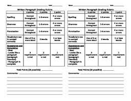 Ir Written Paragraph Rubric Beginner Esl Rubrics Student Writing Beginners