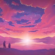White haired female anime character wallpaper, untitled. 11 Pink Purple Orange Sunset Ideas Anime Scenery Scenery Wallpaper Anime Background