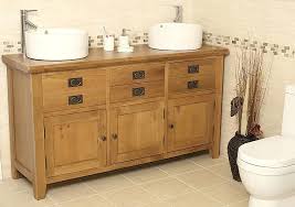 Traditional Oak Double Vanity Unit With Basin Bathroom Valenciadouble Sink Units Twin Uk Bathroom Furniture Uk Basin Vanity Unit Sink Vanity Unit