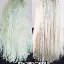 Swimmer S Hair Removing Green The Beauty Department Blonde Hair Turned Green Chlorine Green Hair Chlorine Hair