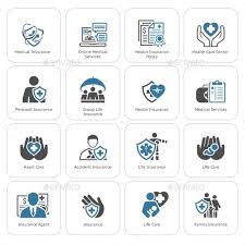Insurance And Medical Services Icons Set Life And Health Insurance Medical Services Medical