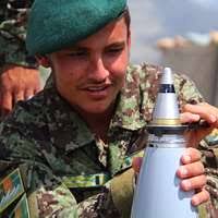 An Afghan National Army soldier from the 4th Brigade,