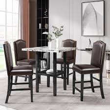 Find the perfect home furnishings at hayneedle, where you can buy online while you explore our room designs and curated looks for tips, ideas & inspiration to help you along the way. Kitchen Table And 4 Chairs Set Heavy Duty Wooden Dining Table Sets Square Dining Room Set With Pu Leather Cushioned Chair Perfect For Bar Breakfast Nook Living Room Brown W10247 Walmart Com