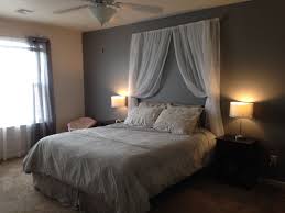 No Headboard No Problem Easy And Cheap Way To Accent A Bed Curtain Rod And Curta Cheap Bedroom Makeover Bedroom Makeover Before And After Bedroom Makeover