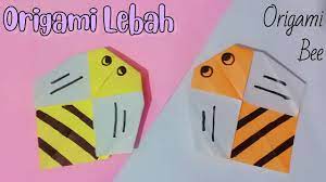 Cara membuat origami bunga, kupu kupu, bintang, love sederhana beserta gambarnya. Cara Membuat Lebah Dari Kertas Origami Origami Lebah Origami Binatang Youtube