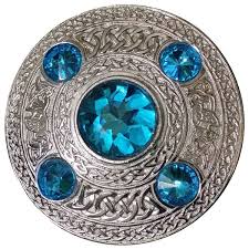 galician blue stone celtic brooch