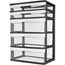 I must say the new products plastic is no where near the durability of my current order. Buy Sterilite 5 Drawer Wide Tower Black Frame Storage Organizer Cabinet Furniture Pack New Dorm Organization Garage Bedroom Room Clear Drawers Heavy Duty Plastic Storage Drawers In Cheap Price On Alibaba Com
