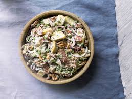 Chelsea S Famous Kumara And Bacon Salad Chelseawinter Co Nz Bacon Salad Recipes Bbq Salads