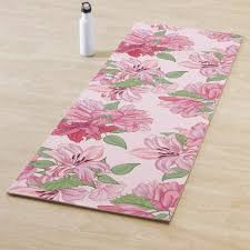 Pink Flowers Yoga Mat Zazzle Com Yoga Positions For Beginners Yoga Mats Design Yoga Mat