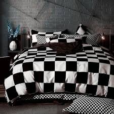 Black And White Squares Comforter 2017 New Cotton Classic Black And White Striped Plaid Suite Bedding Set Queen King Twin Soft Bedclothes Lattice Wish In 2020 Bedroom Bedding Sets White Bed Set Bedding Sets
