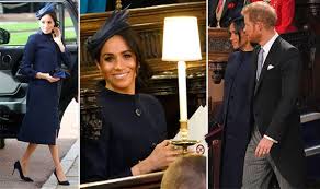 Meghan markle attended princess eugenie's wedding to jack brooksbank with her husband once they exited their vehicle, however, we were blessed with views of meghan's very first royal wedding guest outfit. Meghan Markle Pictures As She Arrives At Princess Eugenie Wedding With Prince Harry Express Co Uk
