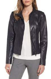 Classiques Entier Band Collar Leather Biker Jacket Nordstrom Biker Jacket Leather Coat Jacket Faux Leather Jackets