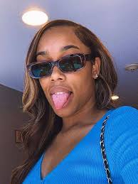 Black Thick Hipster Rectangle Tinted Sunglasses with Blue Sunwear Lenses