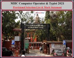 Madras high court asks for report on. Madras High Court Provisional Merit List And Mark Statement For Computer Operator And Typist