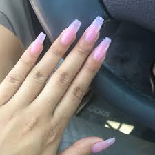 Pink acrylic nails will help you to become the queen of a party. Pink Powder Coffin Acrylics Natural Acrylic Nails Dream Nails Pink Nails