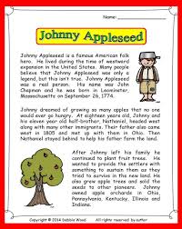 Johnny Appleseed Reading 3 Vocabulary Exercises Sequence Strip Story Information Questions Fact Johnny Appleseed Activities Johnny Appleseed Apple Seeds