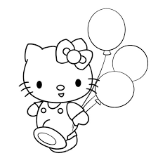 Printable hello kitty with balloon coloring page. Pin On Varityskuvia