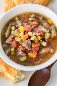 Slow Cooker Chunky Beef Vegetable Soup Seriously Delicious Stew Meat Green Beans Vegetable Soup Recipes Vegetable Soup Crock Pot Soup Recipes Slow Cooker