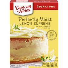 160 calories, 3 g fat (1 g saturated fat, 0 g trans fat), 240 mg sodium, 31 g carbs (0 g fiber, 18 g. Duncan Hines Signature Perfectly Moist Lemon Supreme Cake Mix 15 25 Oz Kroger