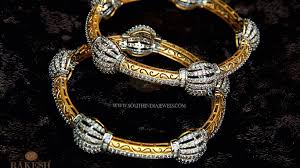 Gold Diamond Bangle From Rakesh Jewellers South India Jewels Diamond Bangle Bangles Wedding Earrings Studs
