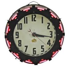 When i purchased the clock it had a working clock mechanism, but the neon was not functioning. Remarkable C 1930 S American Art Deco Style Aztec Neon Electric Wall Clock