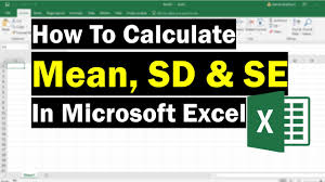 Calculating Mean Standard Deviation Error In Excel Youtube