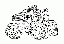 Blaze Monster Truck Cartoon Coloring Page For Kids Transportation Coloring Pages Prin Monster Truck Coloring Pages Cartoon Coloring Pages Truck Coloring Pages