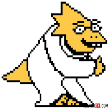 How to draw Dr. Alphys pixel version (Undertale) - Sketchok easy drawing  guides