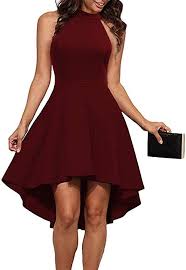 Mushare Women S Halter Neck Hi Lo Bridesmaid Dress Cocktail Party Dress At Amazon Women Cocktail Party Skater Dress Party Skater Dresses Cocktail Skater Dress
