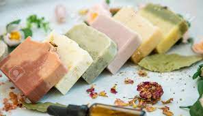 We've teamed up with local farmer, dominic gryson to make a goat's milk soap.goat's milk is known for it's soothing and healing properties on the skin so we. Organic Natural Soap Bars With Plants Extracts Handmade Soaps Stock Photo Picture And Royalty Free Image Image 140812084