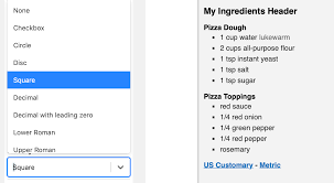Changing Ingredient And Instruction List Styles Bootstrapped Ventures Knowledge Base