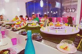 Conveyor Belt Of Dessert P Sushi Style Desserts Brunch