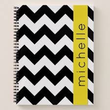 Black And White Zig Zag Pattern Name Your Name Zigzag Chevron Pattern Black Yellow Notebook Pattern Sample Design Template Diy Cyo Customize Chevron Pattern Black And White Style Pattern