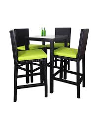 This counter heigh bar set table is made from dark wood with lighter tabletop. Midas Outdoor Bar Table And Chairs Set Of 5 Shop Furniture Online In Singapore