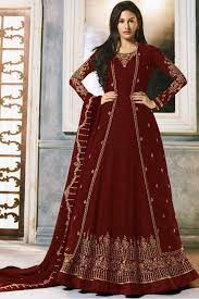 Lightening a darker colour requires a great deal try your best to start off with a lighter maroon. Georgette Embroidery Anarkali Suit In Dark Maroon Colour