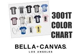 Bella 3001t Toddler T Shirt Color Chart