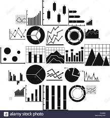 chart diagram icon set simple illustration of 25 chart