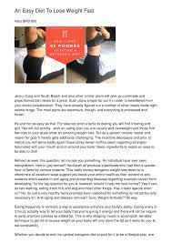 An Easy Diet To Lose Weight Fast