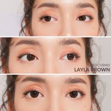 คอนแทคเลนส์ Layla Brown (Neo Cosmo) ส่งฟรีไม่ต้องใช้โค้ด สีน้ำตาลตัดขอบ  ขนาดโตปานกลาง ดูเป็นธรรมชาติ