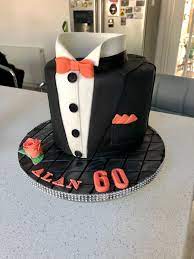 Tuxedo Themed 60th Birthday Cake Birthdaycakes Birthdaycakesformen 60thbirthdaycakes Tuxed Birthday Cakes For Men 60th Birthday Cake For Men 60 Birthday Cake