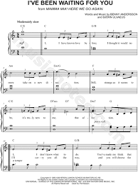 I Ve Been Waiting For You From Mamma Mia Here We Go Again Sheet Music Easy Piano In C Major Download Print Sheet Music Easy Piano Mamma Mia
