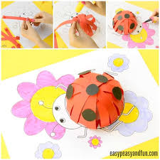 Ladybugs are simply fun … even for children who are typically afraid of bugs. 3d Paper Ladybug Craft With Template Easy Peasy And Fun