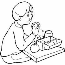 Surfnetkids » coloring » people » women » lunch ladies. Boy Eating Lunch Coloring Page