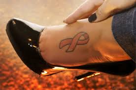 It is cute and girly and very easy to pull off. 42 Attractive Cancer Ribbon Tattoos On Foot