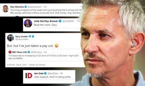 They don't control the feed at all, as gary said. Gary Lineker Sparks Outrage With Revolting Pay Cut Joke As Bbc Licence Fee Hiked Uk News Express Co Uk